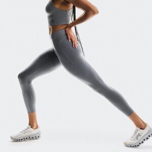 On Run Women's Gray Elastic Waist Running Slim Fit Train Tights Size L